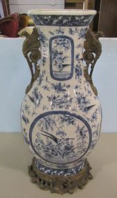 Large Blue and White Pottery Urn