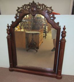 Ornate Carved Crest Dresser Mirror