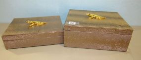 Two Gold Lizard Boxes