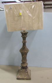 Rustic Resin Silver Table Lamp
