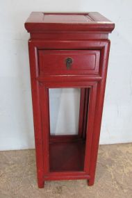 Red Painted Asian Design Vase Stand