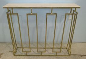 Gold Console Table with Faux Marble