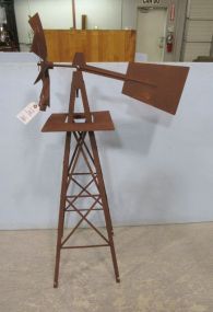 Iron Wind Mill On Stand