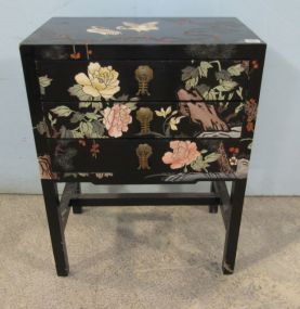 Black Lacquer Three Drawer Stand