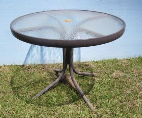 Round Glass Patio Table