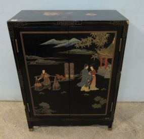 Black Lacquer Two Door Cabinet