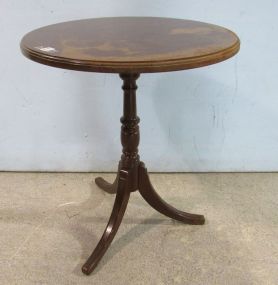 Wood pedestal Lamp Table
