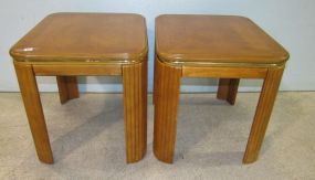 Pair of Oak Finish Side Tables