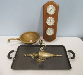 Springfield Instruments, Brass Wall Sconce, Wood Pan, Circulon Cooking Sheet.