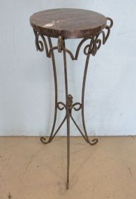 Metal Marble Top Plant Stand