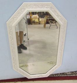 White Pianted Polygon Framed Mirror