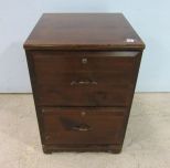 Stained Pine Two Drawer File Cabinet