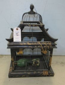 Black and Gold Painted Bird Cage