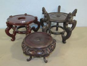 Three Wood Vase Stands