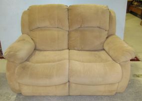 Faux Suede Recliner Love Seat