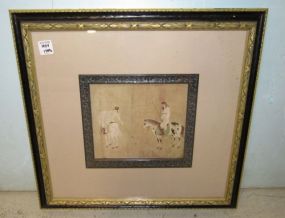 Framed Asian Print of Polo Players