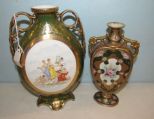 Austria Victoria Carlsbad Vase and Hand Painted Gold Vase