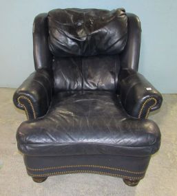 Hancock & Moore Leather Arm Chair and Ottoman