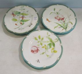 Twelve Floral Painted Plates
