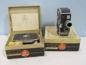Two Bolex Paillard Yvar 13mm B8 Movie Film Cameras