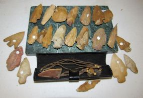 23 Arrow Heads and Marble Block