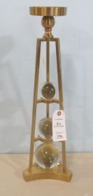 Metal Candlestand with Glass Balls