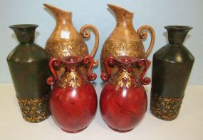 Six Decorative Vases and Urns