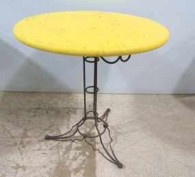 Round Yellow Top Pedestal Table