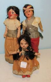Three Vintage Mexico Dolls
