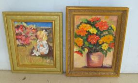 Two Lucy Batte Oil Paintings