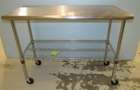 Stainless Two Tier Roll Cart