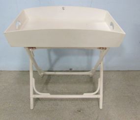 White Painted Bulters Tray and Stand