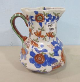 Hand Painted Ironstone Handled Pitcher
