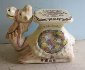 Hand Painted Ceramic Camel Plant Stand