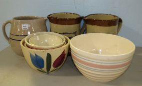 Group of Pottery Bowls and Pitcher