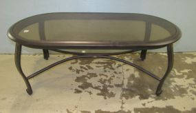 Modern Glass Top Metal Coffee Table