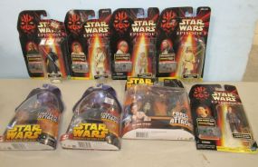 Nine New in Box Star Wars Figurines