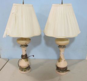 Pair of VIntage Hand Painted Lamps