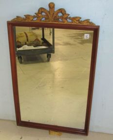 Wood Frame Mirror With Crest