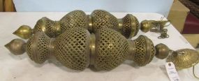 Pair of Indo Persian Style Brass Light Fixtures