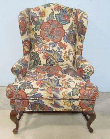 Floral Pattern Wing Back Chair