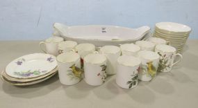 Collection of China Cups, Saucers, Plates, and Boats