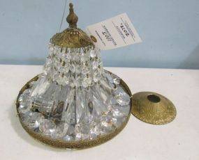 Brass and Crystal Light Fixture