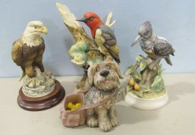 Bird Figurines and Dog