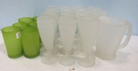 Group of Frosted Glassware
