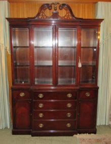 Mahogany Break Front Secretary  China Cabinet