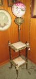 Vintage Brass Piano Hurricane Lamp