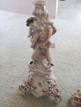 Meissen Style Figural Porcelain Candlesticks