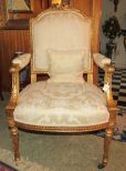 Ornate Vintage Louis XV Style Gold Painted Parlor Chair