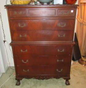 Vintage Mahogany Ball-n-Claw Chest on Chest